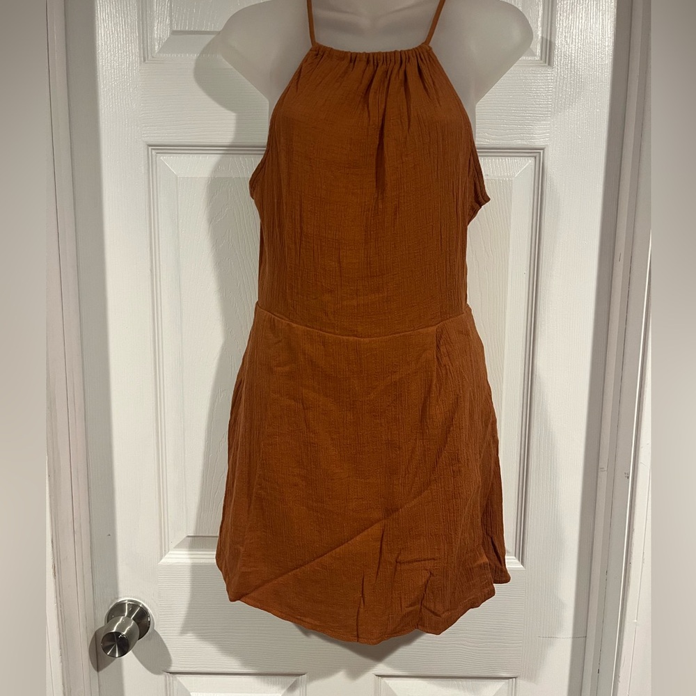 Elegant cinnamon Halter Dress
